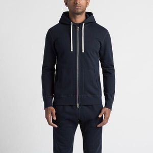 Reigning Champ navy blue zip up hoodie